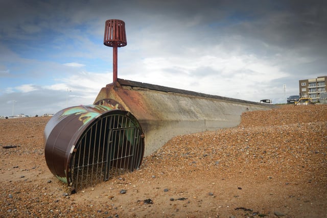 Outfall pipe by Galley Hill in Bexhill