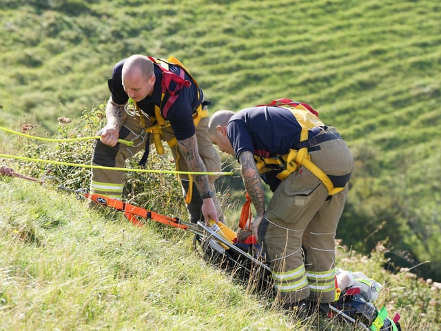 The rescue at Devil's Dyke. Photo: Eddie Mitchell