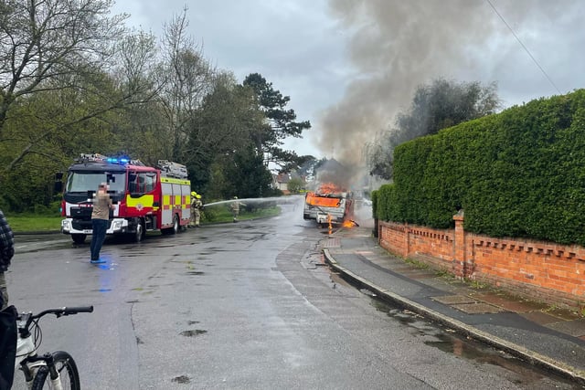 Caravan fire in Eastbourne