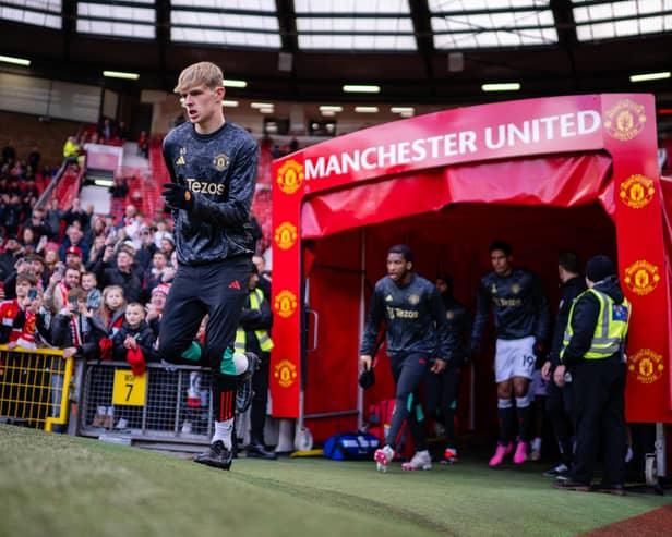 Toby Collyer, 20, was named on the bench at Old Trafford – for the Red Devils’ match against Fulham – on Saturday, February 24. (Photo by Ash Donelon/Manchester United via Getty Images)