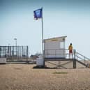 Lifeguards on duty at Pelham Beach in Hastings 22/6/20