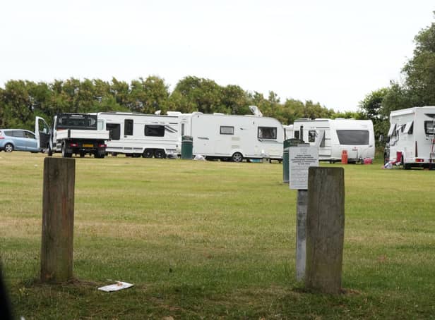 Twenty-four caravans and motorhomes have pitched up at Goring Greensward in Marina Drive. Picture by Eddie Mitchell
