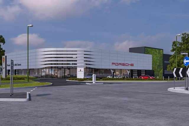 Sytner Group has applied to knock down the FM House buildings in London Road, Sayers Common, and build a new Porsche centre. Photo: Mid Sussex District Council