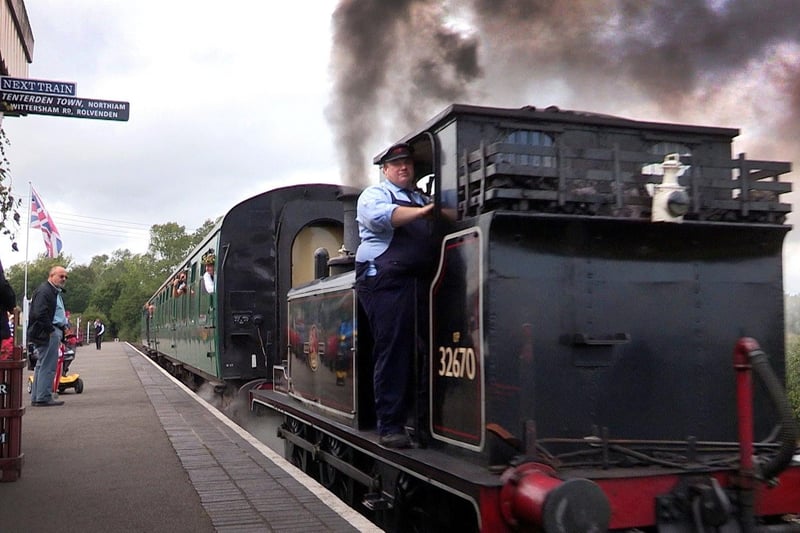 Steam train at Bodiam Station