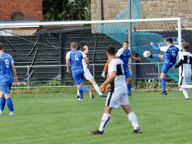 Action from Shoreham's 4-2 win at East Preston in division one of the Southern Combination League