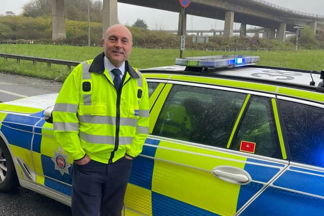 Andrew Griffith MP, Member of Parliament for Arundel & South Downs, joined PC Steve Bucksey and officers on the late shift on Friday (April 14) to see at first hand the varied work done by the Sussex Police Roads Policing Unit.