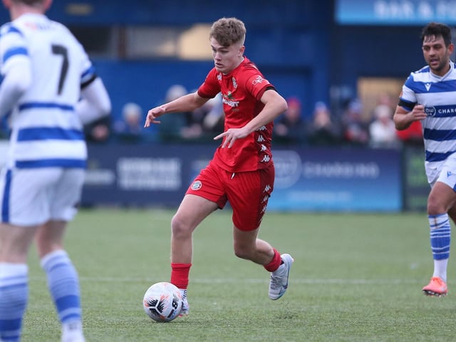 Action from Worthing FC's defeat at Oxford City in National League South