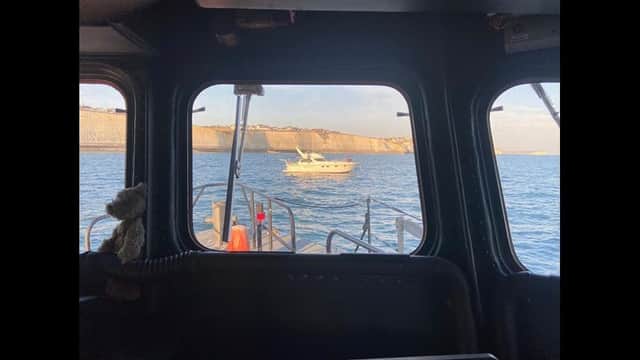 A Newhaven Lifeboat crew member was transferred across to the casualty vessel and a tow was established.
