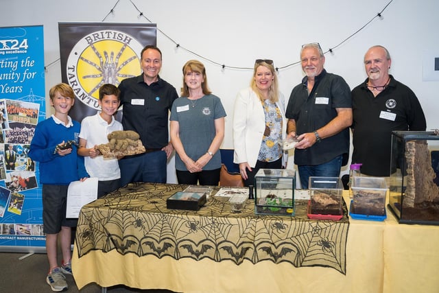 Mid Sussex MP Mims Davies and Phil Todd with the British Tarantula Society. Alex Rickard Photography