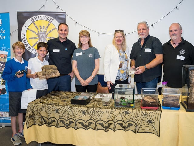 Mid Sussex MP Mims Davies and Phil Todd with the British Tarantula Society. Alex Rickard Photography
