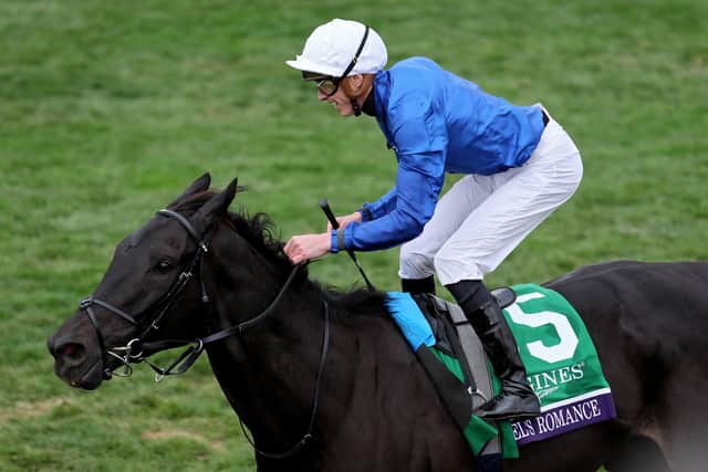 Jockey William Buick rides Modern Games to win the FanDuel Breeders' Cup Mile during the 2022 Breeders' Cup at Keeneland (Photo by Andy Lyons/Getty Images)