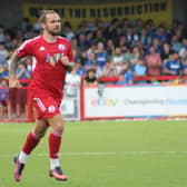 Dominic Telford missed a late penalty for Crawley Town in their 1-0 defeat at Tranmere Rovers. Picture by Cory Pickford