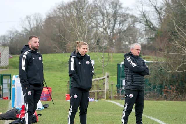 The Crawley Town Foundation coaches watch on