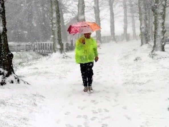 Snow in Arundel on April 6, 2008