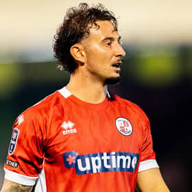 Dylan Morgan scored Crawley's goal at Salford | Picture by Kyle Hemsley