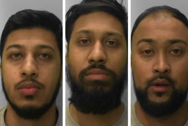 From left to right, Mominur Rahman, Ridwanur Rahman and Shahnur Rahman. Picture: Sussex Police