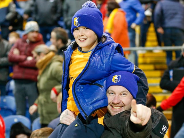 Mansfield Town fans ahead of the 2-1 win over Exeter City.
