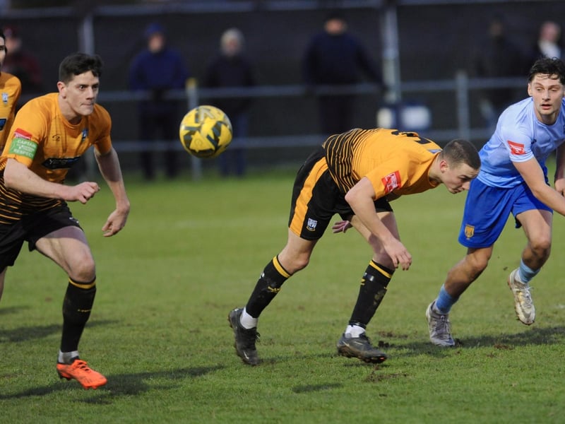 Action from Littlehampton Town v Lancing in the Isthmian south east division