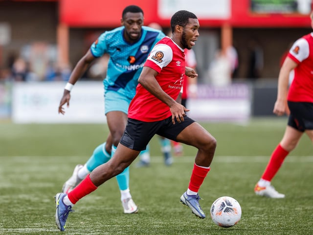 Action from Eastbourne Borough's National League South clash with Braintree at Priory Lane
