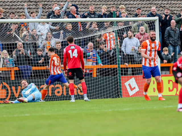 Action from Eastbourne Borough's defeat at Braintree in the National Lague South