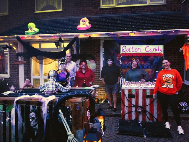 Halloween house at 5 Gillsmans Park, St Leonards, in aid of St Michael's Hospice. Photo by Frank Copper.