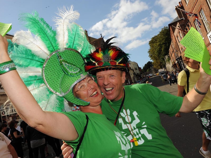 Celebration Samba founders Ivan and Janice Mitchell in Arundel town centre in August 2010