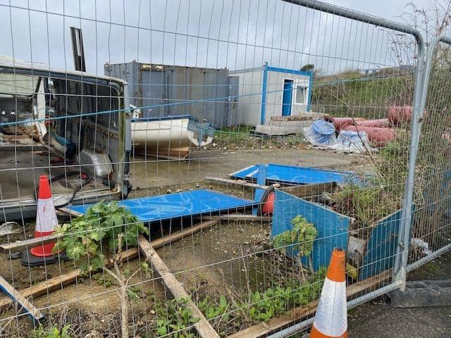 Residents in Cinque Ports Way have complained about the 'mess' they say has been left by Southern Water. Picture: Donna Knight