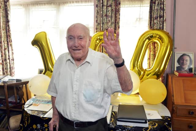 Ron Snatt on his 100th Birthday (Pic by Jon Rigby)
