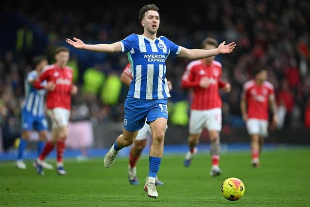 Jack Hinshelwood insists Brighton and Hove Albion can ‘beat any team’ on their day, as attention swiftly turns from victory over Nottingham Forest to a eye-catching clash with title-chasing Arsenal. (Photo by Mike Hewitt/Getty Images)