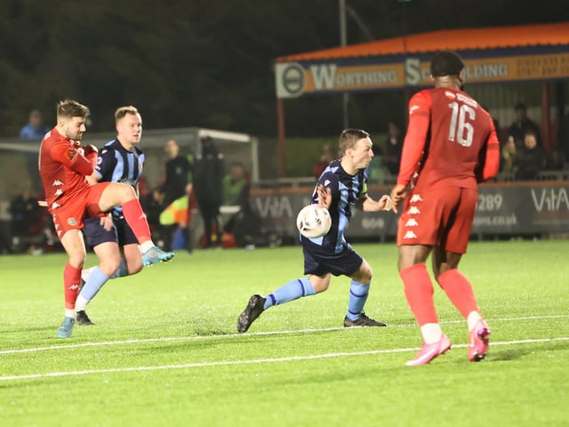 Action from Worthing FC's 6-2 Sussex Senior Cup win over Crowborough Athletic at Woodside Road