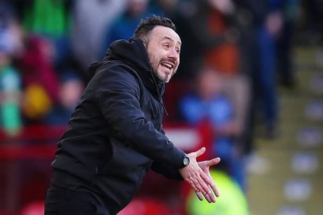 Roberto De Zerbi, Manager of Brighton & Hove Albion, has injury issues ahead of Wolves