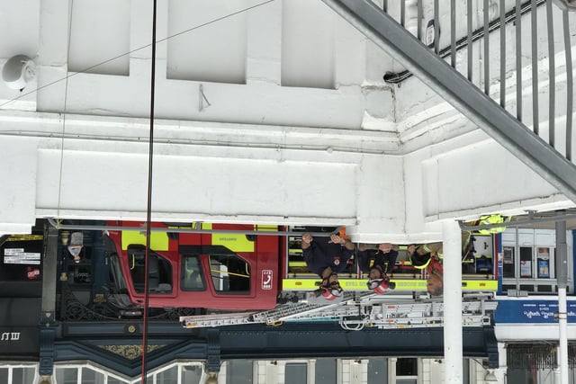 A multi-appliance exercise is taking place at The Courtyard near Source Park in Hastings, with East Sussex Fire and Rescue Service members using the site for training purposes.