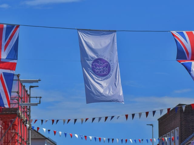 Flags fly for the Platinum Jubilee bank holiday weekend