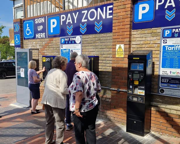 The parking machines at the Market Place Shopping Centre car park in Burgess Hill (pictured in May)