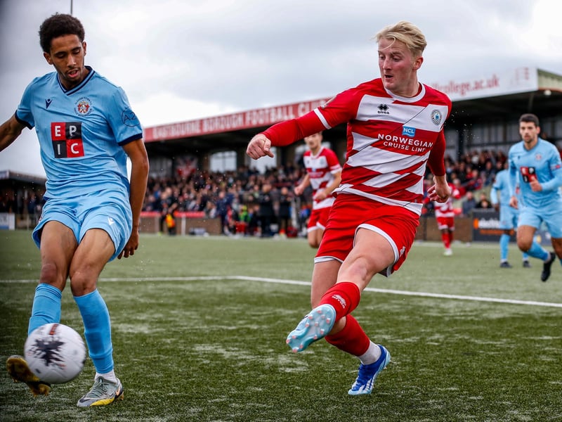 Action from Eastbourne Borough v Slough in National League South
