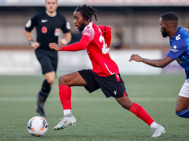 Action from Eastbourne Borough's 1-0 win over St Albans in National League South