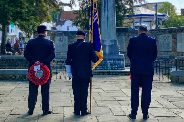 Wreath-laying at the war memorial in Horsham's Carfax