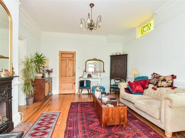 The lounge has the benefit of a fireplace
