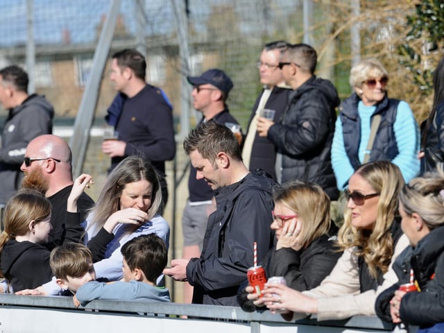 Action from Lancing v Chichester City in the Isthmian south east division