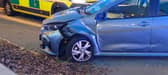 The damaged car. Photo: Eddie Mitchell