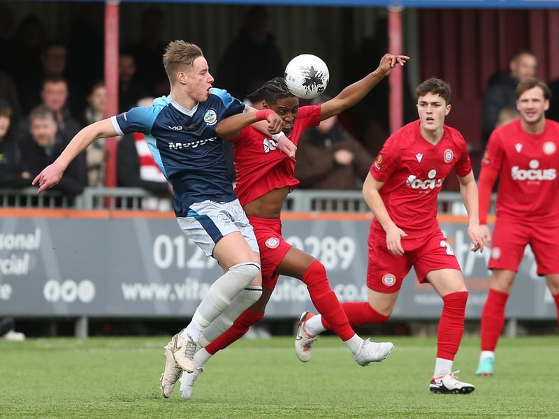 Action from Worthing's 6-4 win at home to Dover in National League South