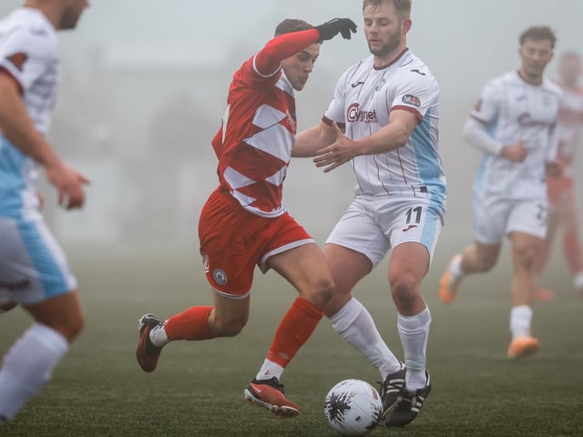 Eastbourne Borough take on Taunton Town in the fog - before the match was abandoned