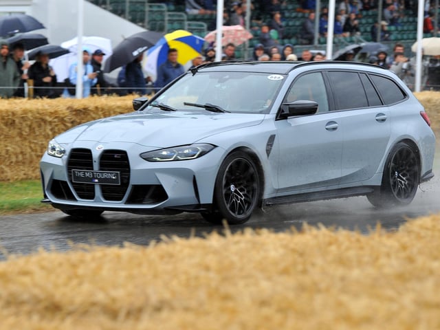 The Duke of Richmond tries out the new BMW M3 Touring car after the launch - SR2206231