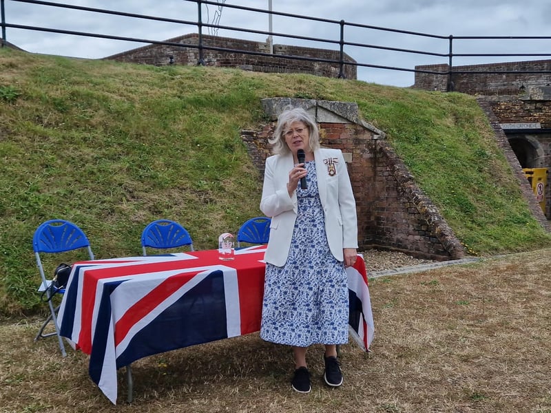 The Lord-Lieutenant of West Sussex, Lady Emma Barnard, has been given a tour of Shoreham Fort and shown the vision for the future before presenting the King's Award for Voluntary Service to the Friends of Shoreham Fort.