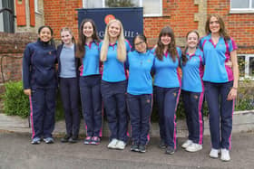 Burgess Hill Girls' Women Conference producer team: Janique Ahir, Lucia Peel, Martha Gibson, Sophia Elliot, Helena Chan, Louise Elsey, Maddie Brooke-Webb and Frankie Bell