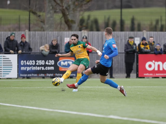 Isthmian Premier action from Horsham's excellent 3-1 home win over play-off chasing Billericay Town on Saturday
