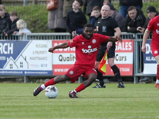 Action from Worthing v Braintree in National League South