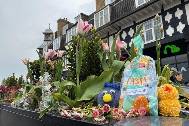 East Preston Yarnbombers have once again brought Easter cheer to the village with a giant hunt for handcrafted chicks and bunnies
