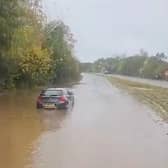 This was the scene on the A264 road between Horsham and Crawley earlier today before the road was finally shut to traffic. Photo: Dean Martin