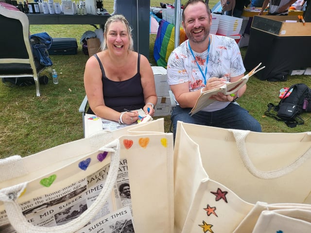 Crawley Pride 2022 - Community Day, Sunday, August 21 - The Crawley Observer's Mark Dunford and Kerry Stevens